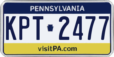 PA license plate KPT2477