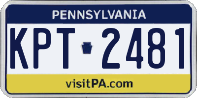 PA license plate KPT2481