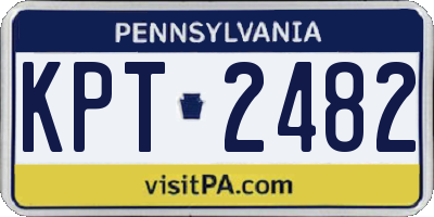PA license plate KPT2482