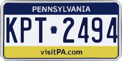 PA license plate KPT2494