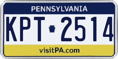 PA license plate KPT2514