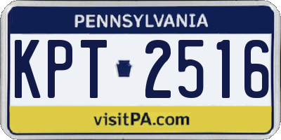 PA license plate KPT2516
