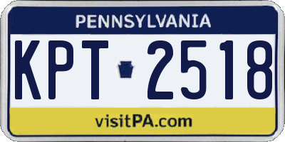 PA license plate KPT2518