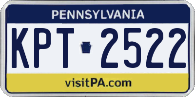 PA license plate KPT2522