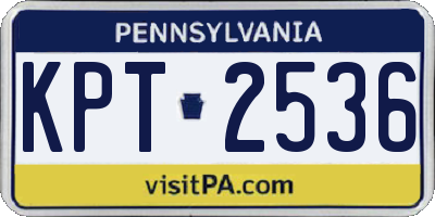 PA license plate KPT2536