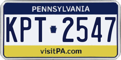 PA license plate KPT2547
