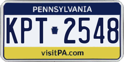 PA license plate KPT2548