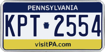 PA license plate KPT2554