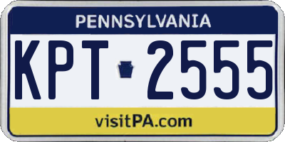 PA license plate KPT2555