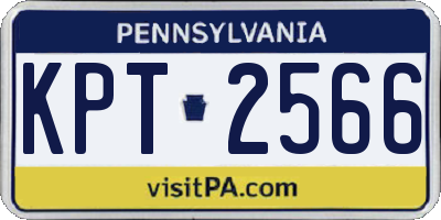 PA license plate KPT2566