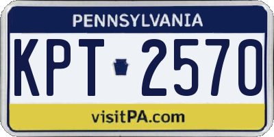 PA license plate KPT2570
