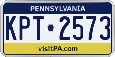 PA license plate KPT2573