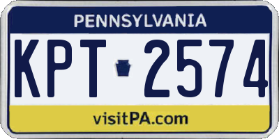PA license plate KPT2574