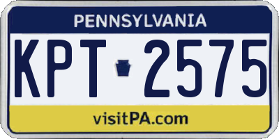 PA license plate KPT2575