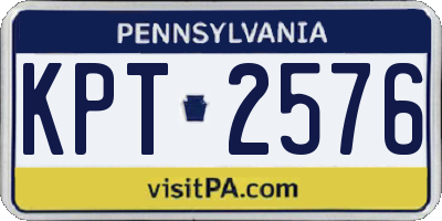PA license plate KPT2576