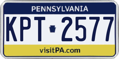PA license plate KPT2577