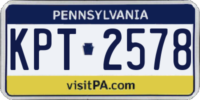 PA license plate KPT2578