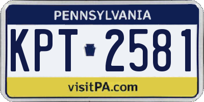 PA license plate KPT2581