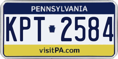 PA license plate KPT2584