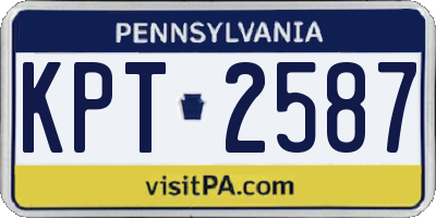 PA license plate KPT2587