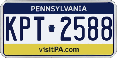 PA license plate KPT2588