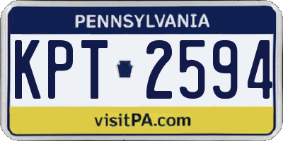 PA license plate KPT2594