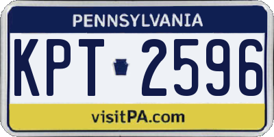 PA license plate KPT2596