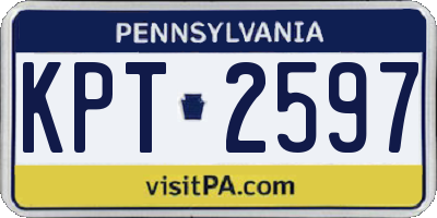 PA license plate KPT2597