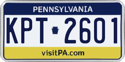 PA license plate KPT2601