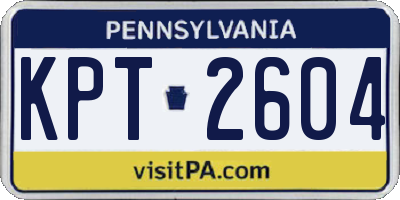 PA license plate KPT2604