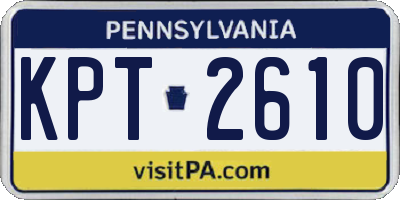 PA license plate KPT2610