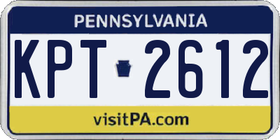PA license plate KPT2612
