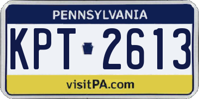 PA license plate KPT2613
