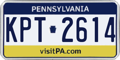 PA license plate KPT2614