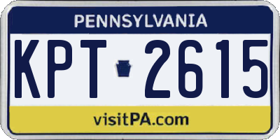 PA license plate KPT2615