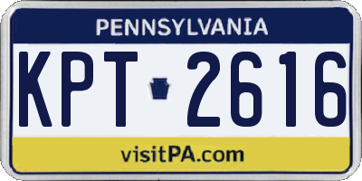 PA license plate KPT2616