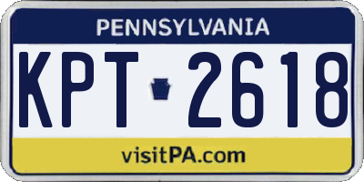 PA license plate KPT2618