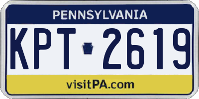 PA license plate KPT2619