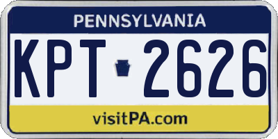 PA license plate KPT2626
