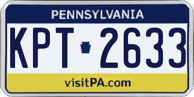 PA license plate KPT2633