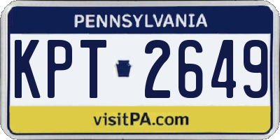 PA license plate KPT2649