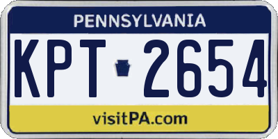PA license plate KPT2654