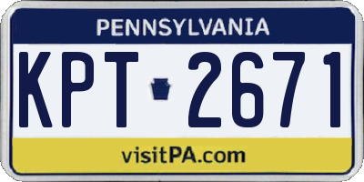 PA license plate KPT2671