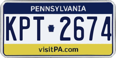 PA license plate KPT2674
