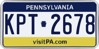 PA license plate KPT2678