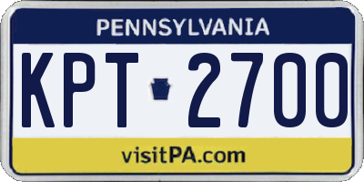 PA license plate KPT2700