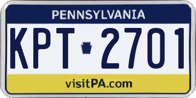 PA license plate KPT2701