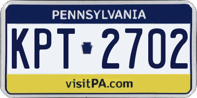 PA license plate KPT2702