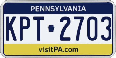 PA license plate KPT2703