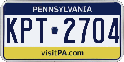 PA license plate KPT2704